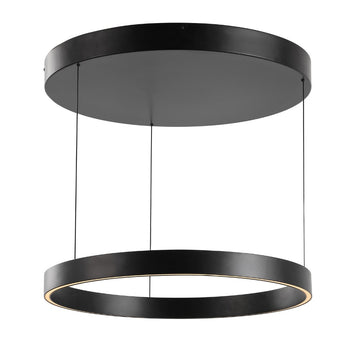 Jense 23.75" Minimalist Modern Metal Adjustable Dimmable Ring LED Pendant - JONATHAN Y